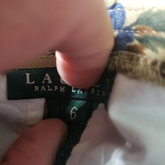 Lauren Ralph Lauren Floral Ankle Pants - Tan and Brown - Picture 9 of 13